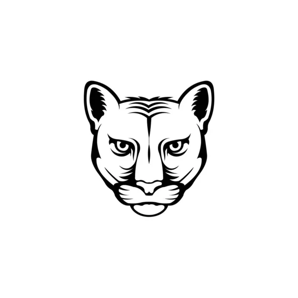 Logotipo Cabeza Leopardo Diseño Emblema Gato Salvaje Editable — Vector de stock