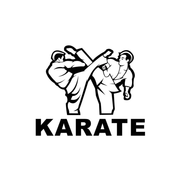 Dövüş Sanatları Kulübü Logosu Karate Kung Veya Wushu Tekvando — Stok Vektör