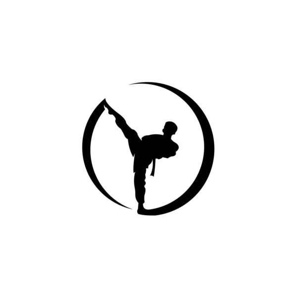 Logo Pro Klub Bojových Umění Karate Kung Nebo Wushu Taekwondo — Stockový vektor