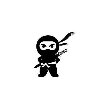 Ninja Samurai Warrior Fighter silah kılıç karakter karikatür ilham logosu