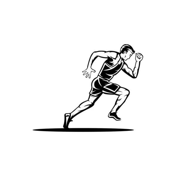 Icono Estilo Plano Vectorial Del Hombre Jogging Rápido Para Equipo — Archivo Imágenes Vectoriales