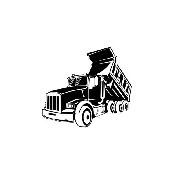 Dump Truck Vector Mining Construction Machinery Transporting Sand Gravel Dirt — 스톡 벡터