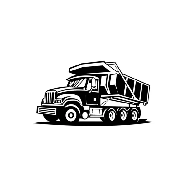 Caminhão Basculante Vetor Mineração Construção Máquinas Para Transporte Areia Cascalho — Vetor de Stock