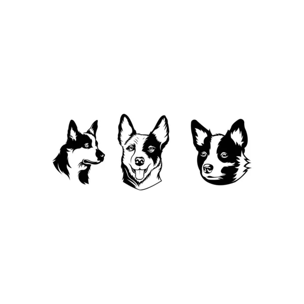Vetor Logotipo Cão Estilo Chato Ano Cão Logotipo Cão Principal —  Vetores de Stock