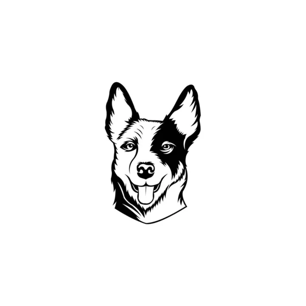 Vector Van Het Logo Van Een Hond Vlakke Stijl Jaar — Stockvector