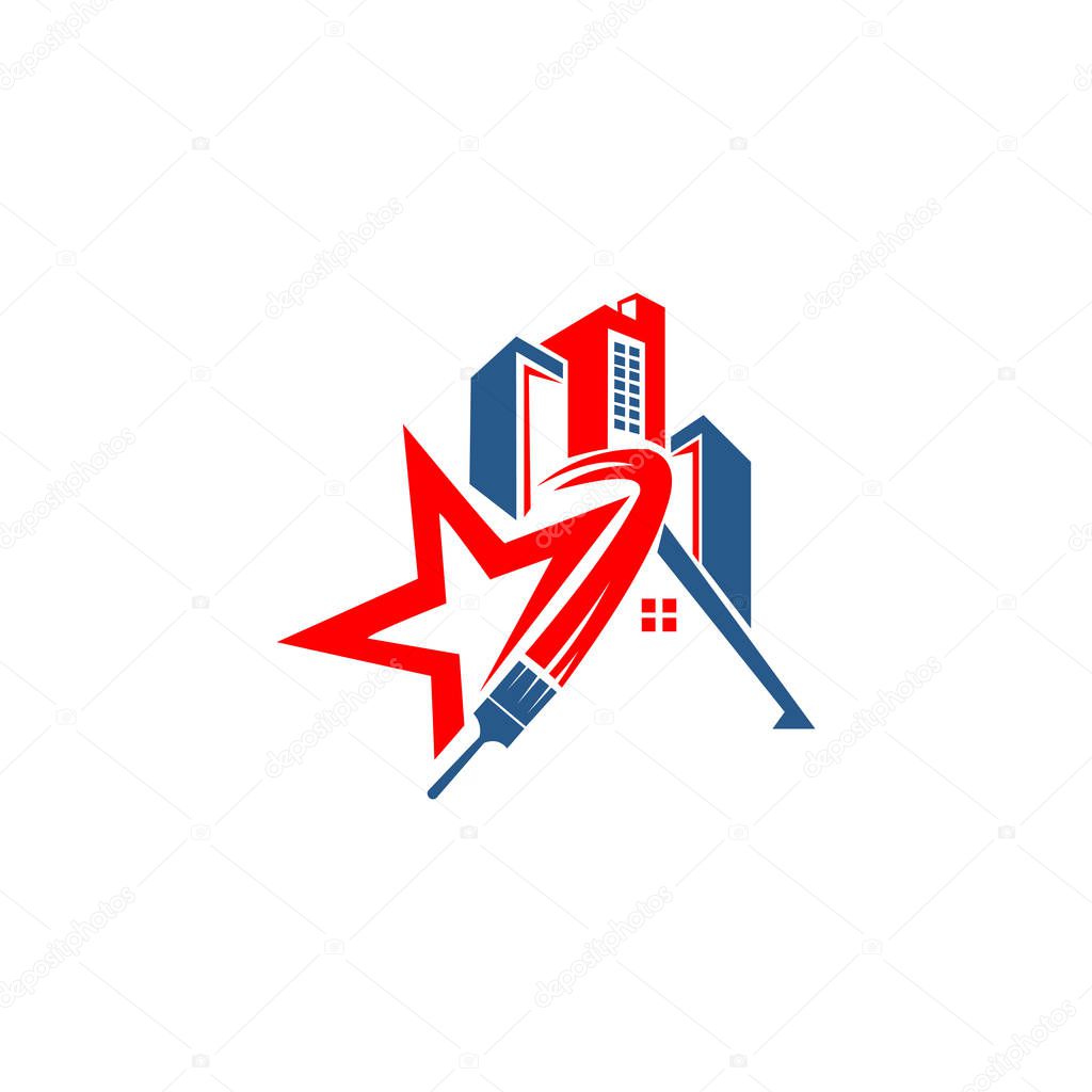 Home Painting Service. Creative Painting Concept for home decor and renovations logo concept, paint and color service logo