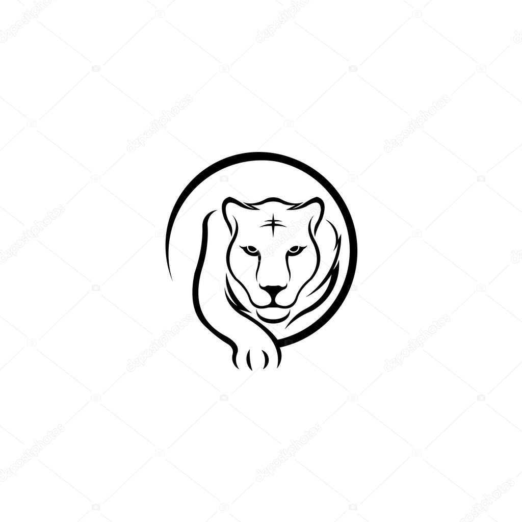 Walking tiger sports logo,Tiger icon isolated on white background, Tiger icon trendy and modern symbol for graphic and web design, Tiger icon flat vector