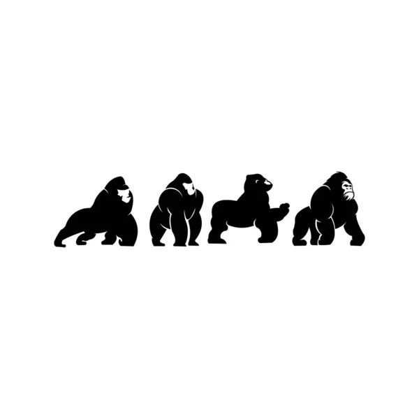 Gorilla Mascotte Sport Logo Design Ilustrazione Creativo Forte Vettore Logo — Vettoriale Stock