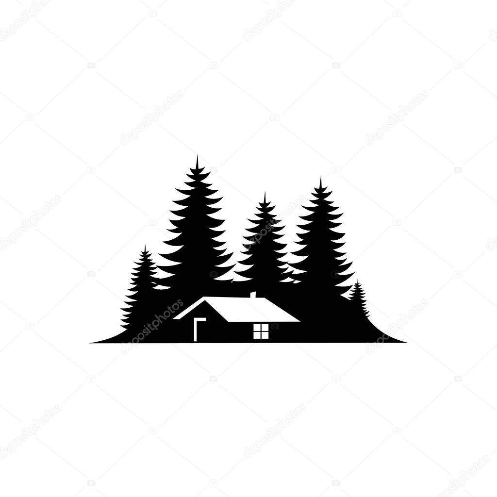 Real estate logo inspiration with nature concept,cabin icon trendy and modern cabin symbol for logo
