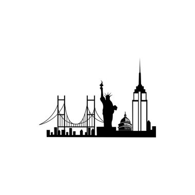 New York şehri vektör logosu, Usa elementi vektör illüstrasyonu, Staten Island, New York Borough.