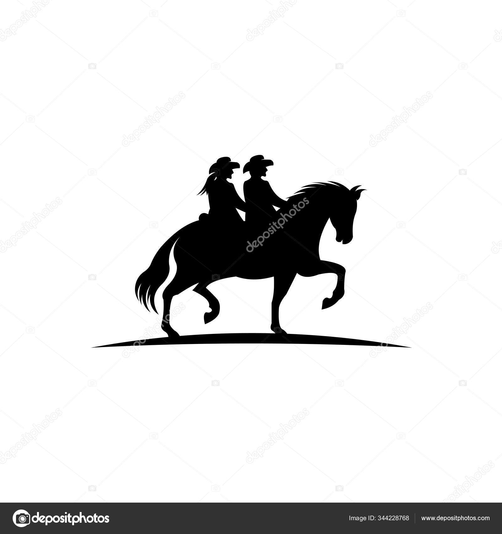 cowboy on horse silhouette lasso