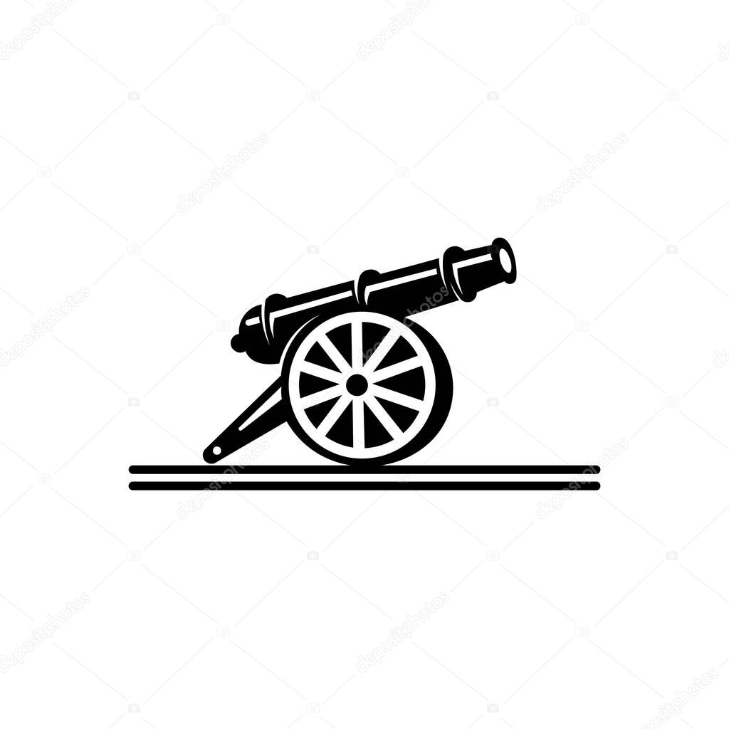 Inspiration Cast-iron cannon icon,Simple logo  of cast-iron cannon icon for web