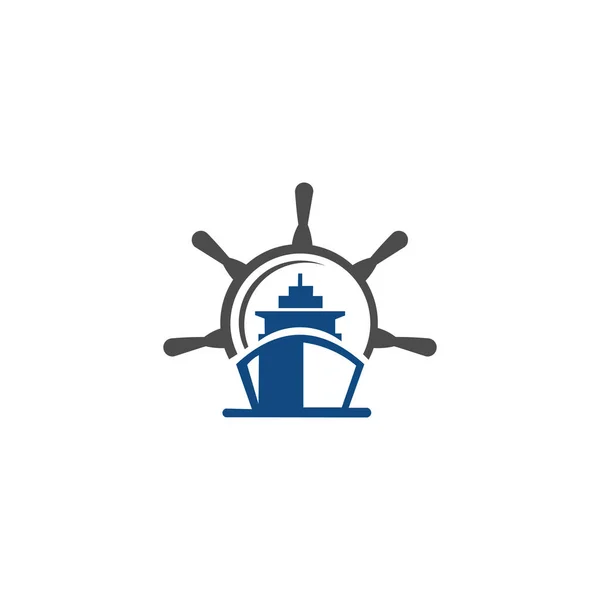 Segeln Kreuzfahrt Schiff Segelboot Logo Template Vektor Icon Illustration Design — Stockvektor