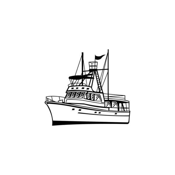 Vela Crociera Nave Barca Vela Logo Modello Icona Vettoriale Illustrazione — Vettoriale Stock