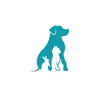 Hayvan severler logosu, evcil hayvan logosu, hayvan bakım merkezi logosu.
