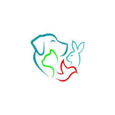 Hayvan severler logosu, evcil hayvan logosu, hayvan bakım merkezi logosu.