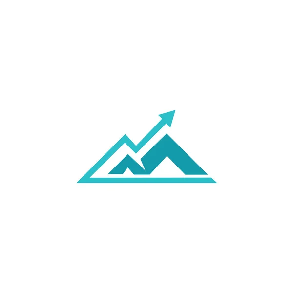 Logotipo Del Paso Financiación Montaña Logotipo Montaña Para Suministro Industrial — Vector de stock