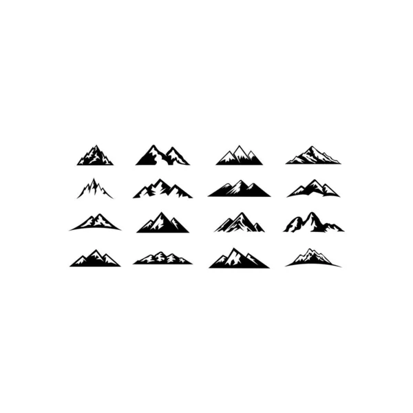 Mountain Tourism Rock Climbing Icon Set Mountain Logo Hills Logo — Stockvektor