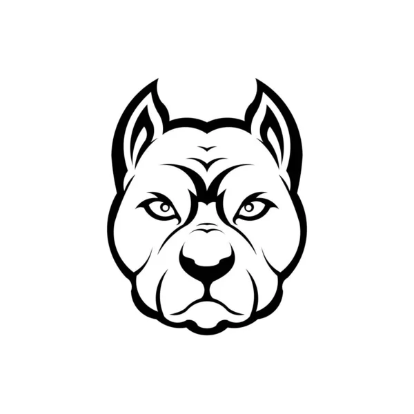 Head Dog Breed Bulldog Isolated White Background — Stock Vector