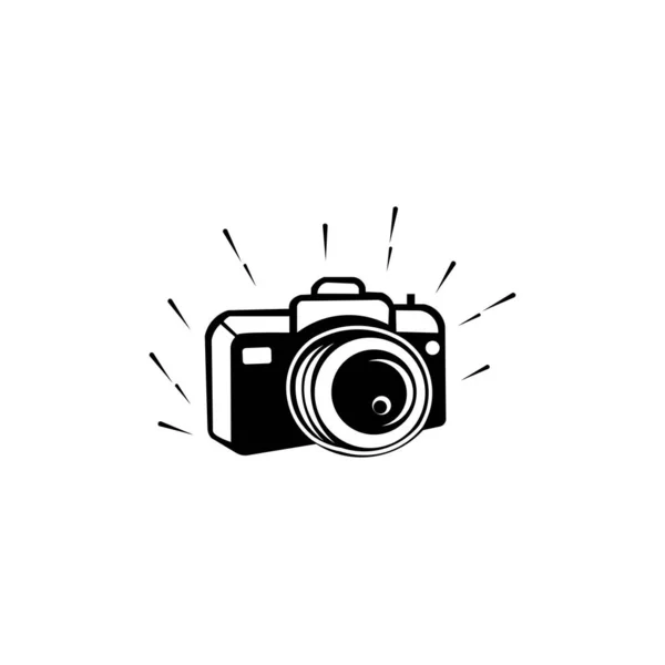 Photo Camera Icon Isolated Black White Background Camera Icon Vector — Stock Vector