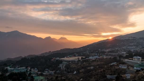 Sonnenuntergang Zeitraffer Der Stadt Tawang — Stockvideo