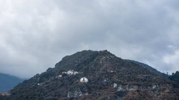 Coucher Soleil Timelapse Monastère Tawang — Video