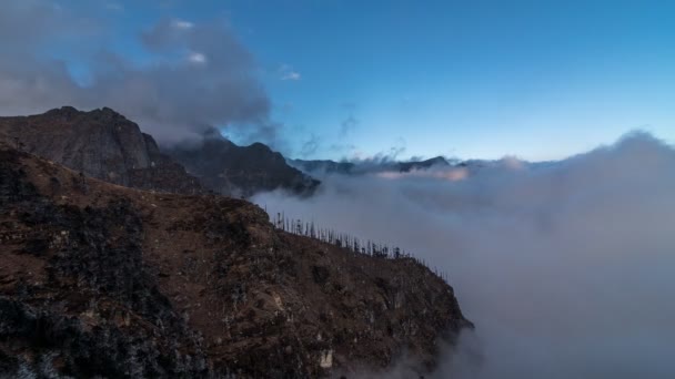 Облака Туман Аруначал Timelapse — стоковое видео