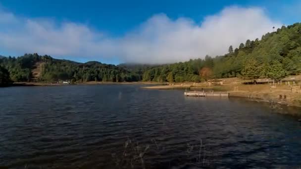 Nubes Movimiento Sobre Lago Sikhe Arunachal — Vídeos de Stock