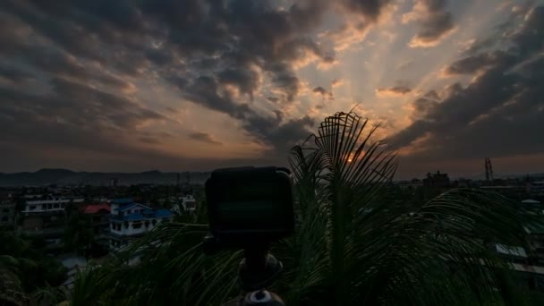 印度的日落时间4K — 图库视频影像