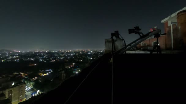 Camera Shooting Night Timelapse Guwahati — Vídeo de Stock