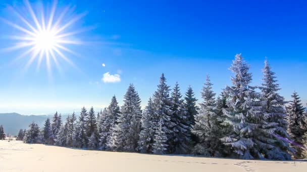 Montanha paisagem inverno — Vídeo de Stock