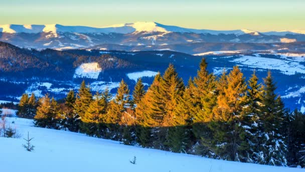 Zimowy krajobraz górski — Wideo stockowe