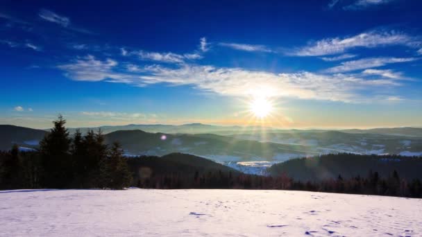 Montanha paisagem inverno — Vídeo de Stock