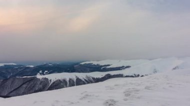 Kış orman bulutlar manzara havadan görünümü ağaçlar seyahat sakin manzara arka plan