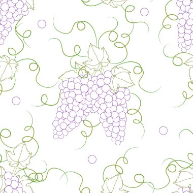 Beyaz Arkaplanda Renkli Çizgisiz Üzüm