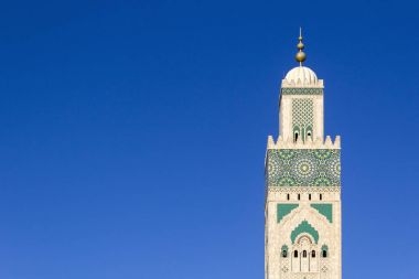 Grande cami Hassan II, Minare ayrıntılarıyla Casablanca.