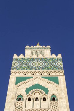 Grande cami Hassan II, Minare ayrıntılarıyla Casablanca.