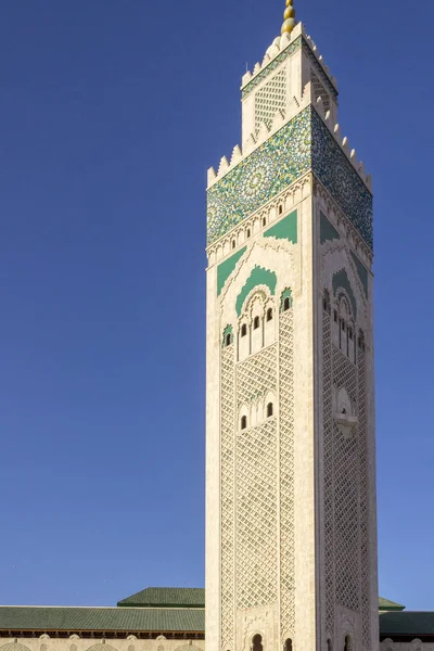 Mezquita Grande Hassan II, detalle minarete, en Casablanca . —  Fotos de Stock