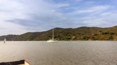 Pan Timelapse Guadiana nehir Portekiz ve İspanya Doğu Algarve Portekiz Avrupa'nın güneyinde, sınır. Guerreiros do Rio.