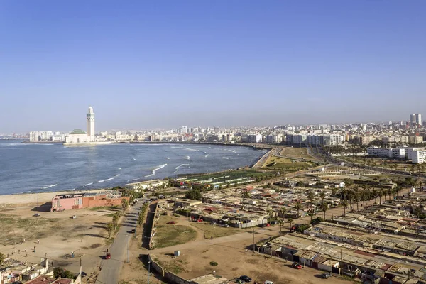 Faro El Hank vista panoramica verso Grande Mosquee Hassan II — Foto Stock