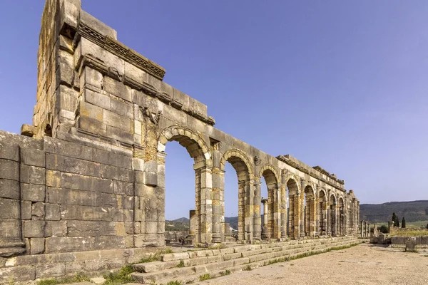 Archaeological Site of Volubilis, ancient Roman empire city, Unesco World Heritage Site — Stock Photo, Image