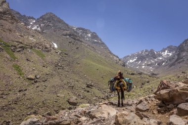 Atlas Dağları ve Kuzey Afrika'da Toubkal Milli Parkı, tepe katiyen 4,167m en yüksek olduğu