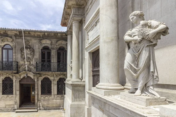 Eglise historique de Saint François détail de la façade, Igreja de Sao Francisco à Porto — Photo