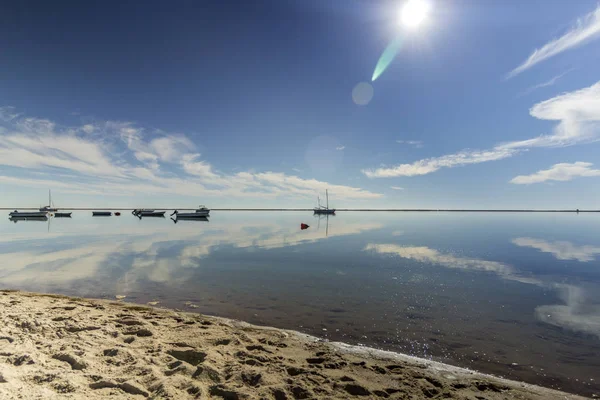 Cavacos ビーチの Ria Formosa 湿地の自然公園風景。アルガルヴェ地方. — ストック写真