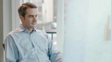 Relaxed businessman in office