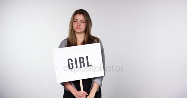 Mädchen zeigen Girl Power — Stockvideo