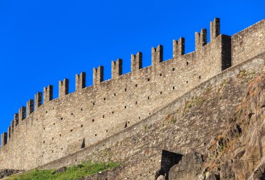 Bellinzona, İsviçre Castelgrande kalenin duvar