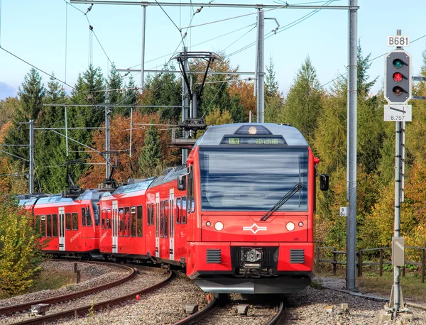 Tren llegando a Mt. Uetliberg en Suiza — Foto de Stock