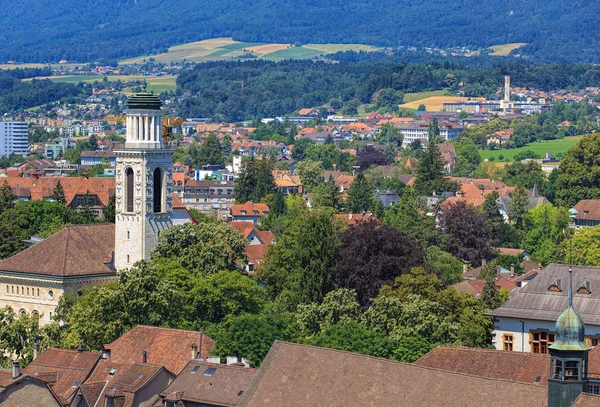 Città di Soletta in Svizzera, veduta dalla torre della Cattedrale di Sant'Orso — Foto Stock