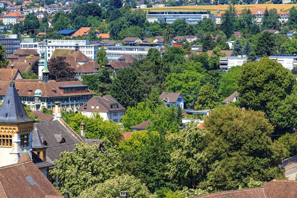 Panoráma města Solothurn, pohled z věže katedrály svatého Ursus — Stock fotografie